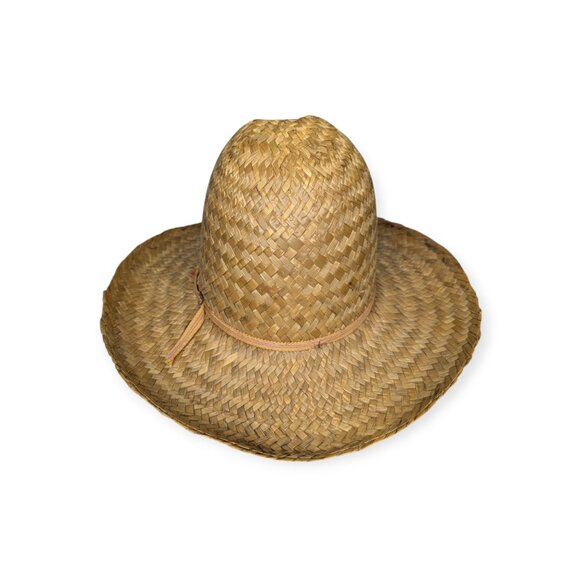 Vintage Women's Woven Straw Hat w/Tan Accent Band - Picture 7 of 14